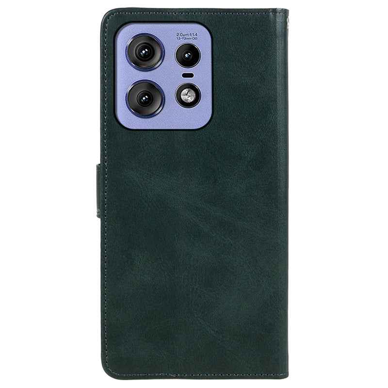 Shockproof Cover for Motorola Edge 50 Pro 5G Case Magnetic Calf Texture Wallet Phone Shell - Midnight Green