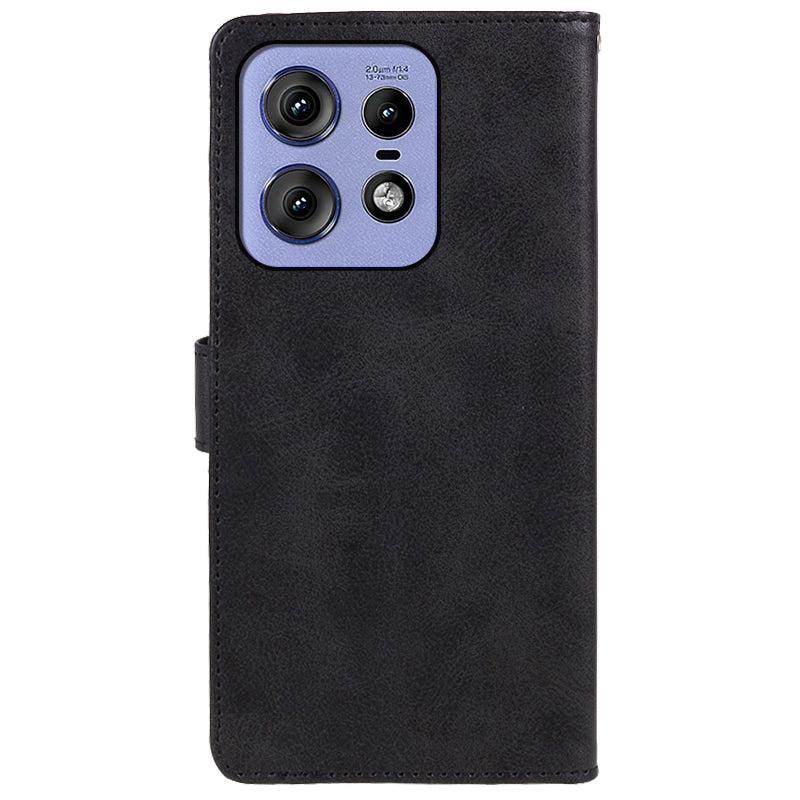 Shockproof Cover for Motorola Edge 50 Pro 5G Case Magnetic Calf Texture Wallet Phone Shell - Black