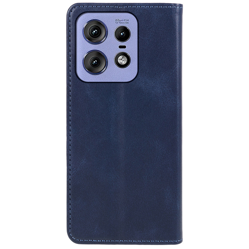 For Motorola Edge 50 Pro 5G Wallet Case Magnetic Auto Closing Leather Phone Cover - Blue