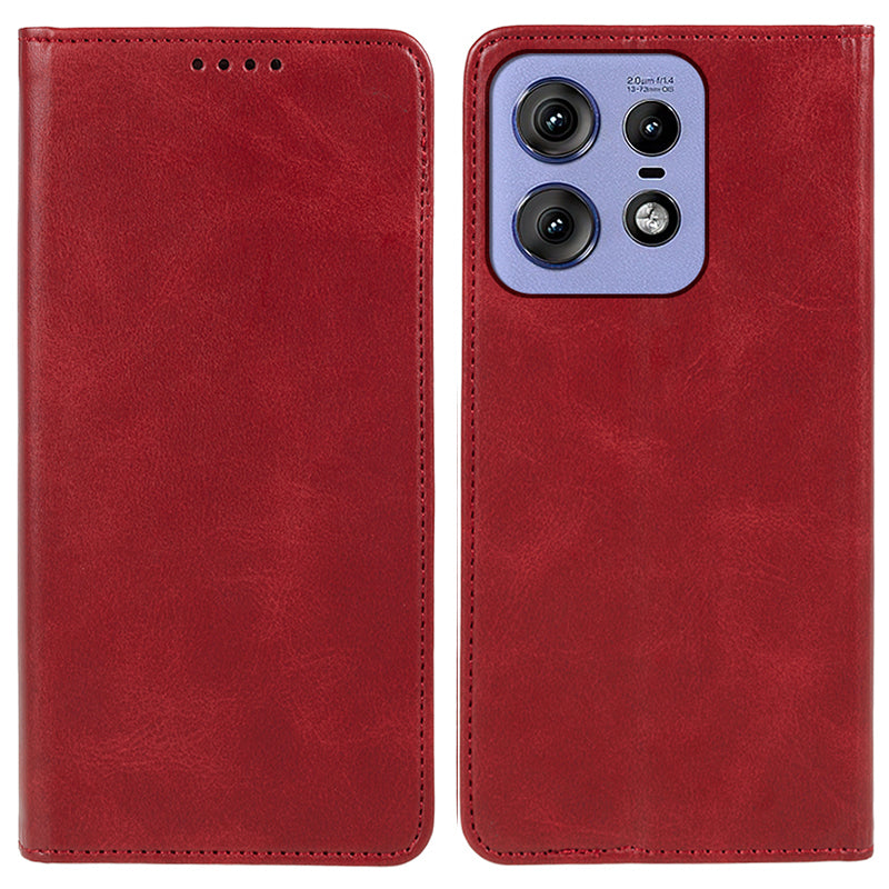 For Motorola Edge 50 Pro 5G Wallet Case Magnetic Auto Closing Leather Phone Cover - Red