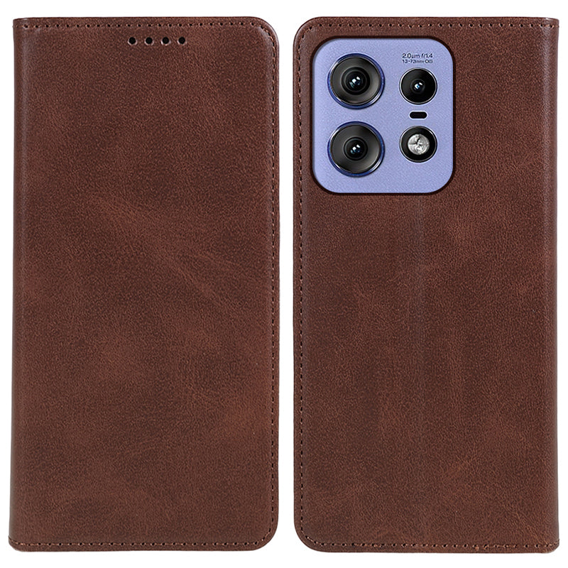 For Motorola Edge 50 Pro 5G Wallet Case Magnetic Auto Closing Leather Phone Cover - Brown
