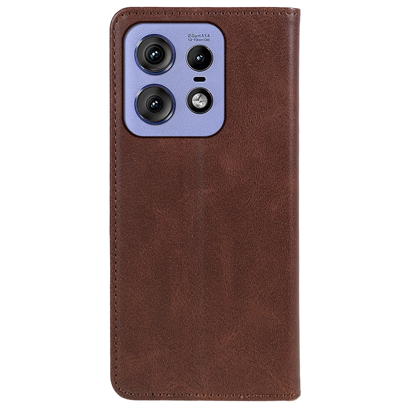 For Motorola Edge 50 Pro 5G Wallet Case Magnetic Auto Closing Leather Phone Cover - Brown