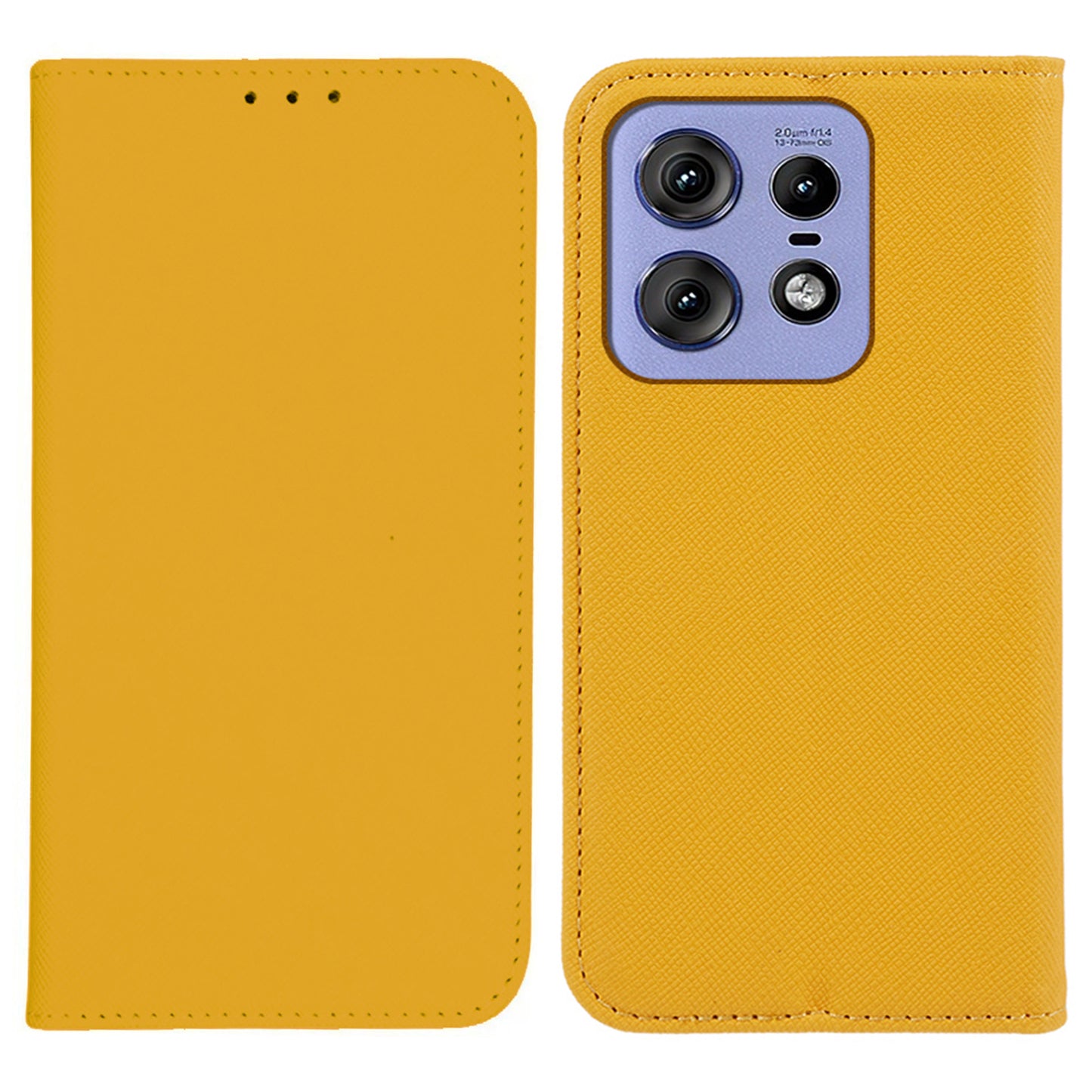 For Motorola Edge 50 Pro 5G Case Magnetic Closure Cross Texture Leather Phone Cover - Yellow