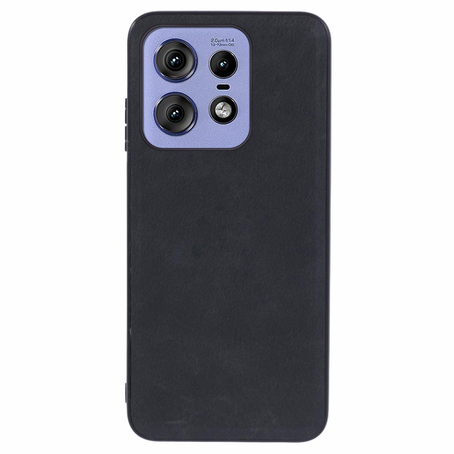 For Motorola Edge 50 Pro 5G Anti-scratch Case Retro Leather Coated PC+TPU Hybrid Phone Cover - Black