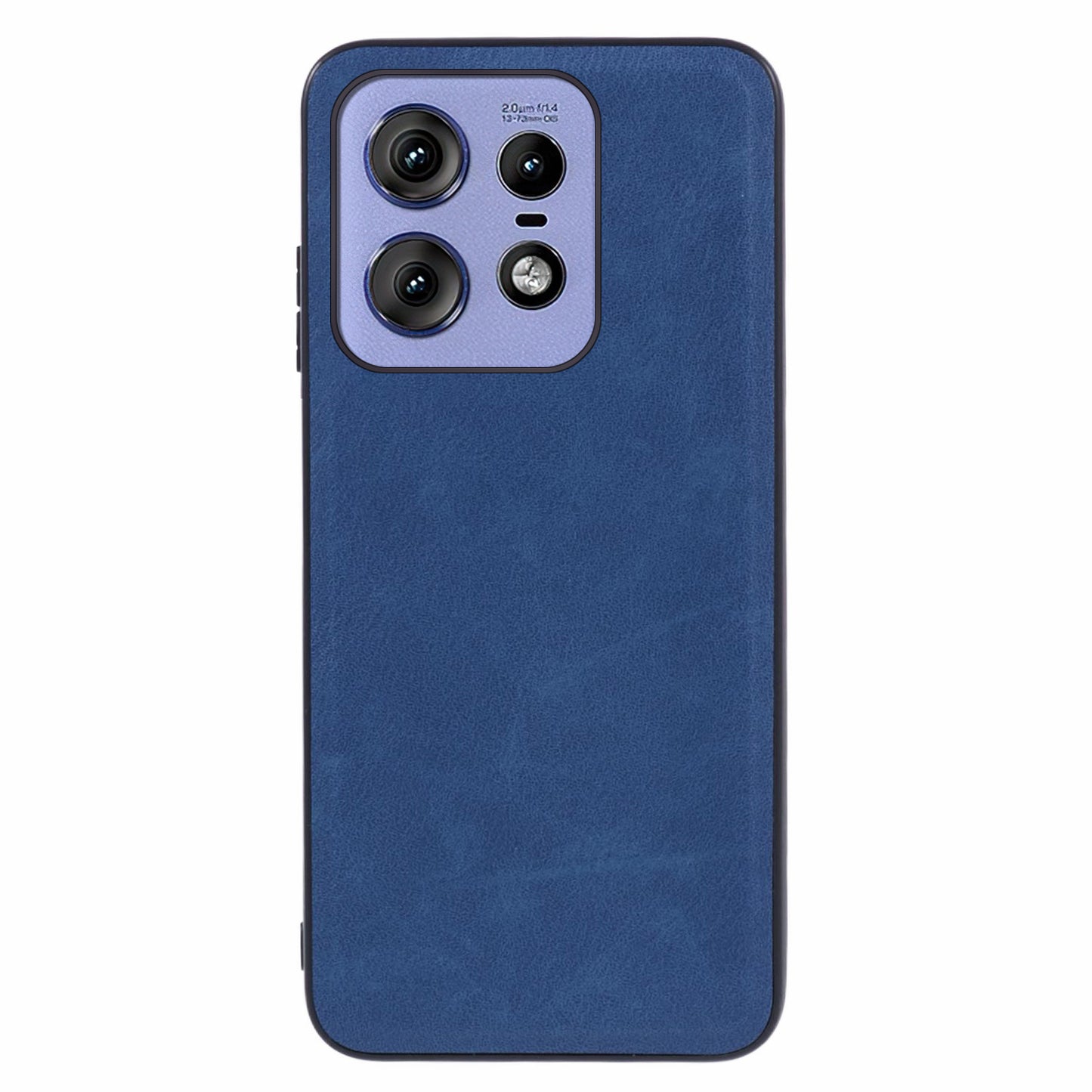For Motorola Edge 50 Pro 5G Anti-scratch Case Retro Leather Coated PC+TPU Hybrid Phone Cover - Blue