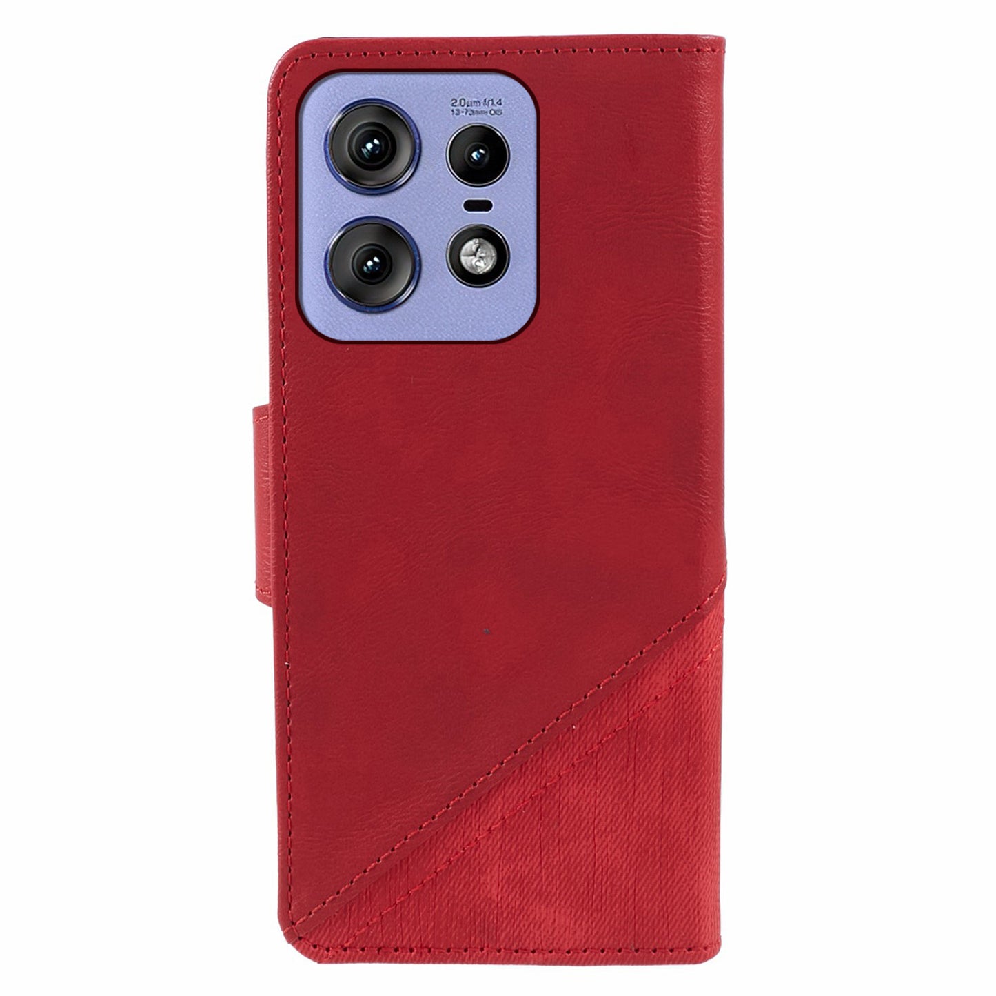 For Motorola Edge 50 Pro 5G Case Splicing Design PU Leather Wallet Anti-drop Phone Cover - Red