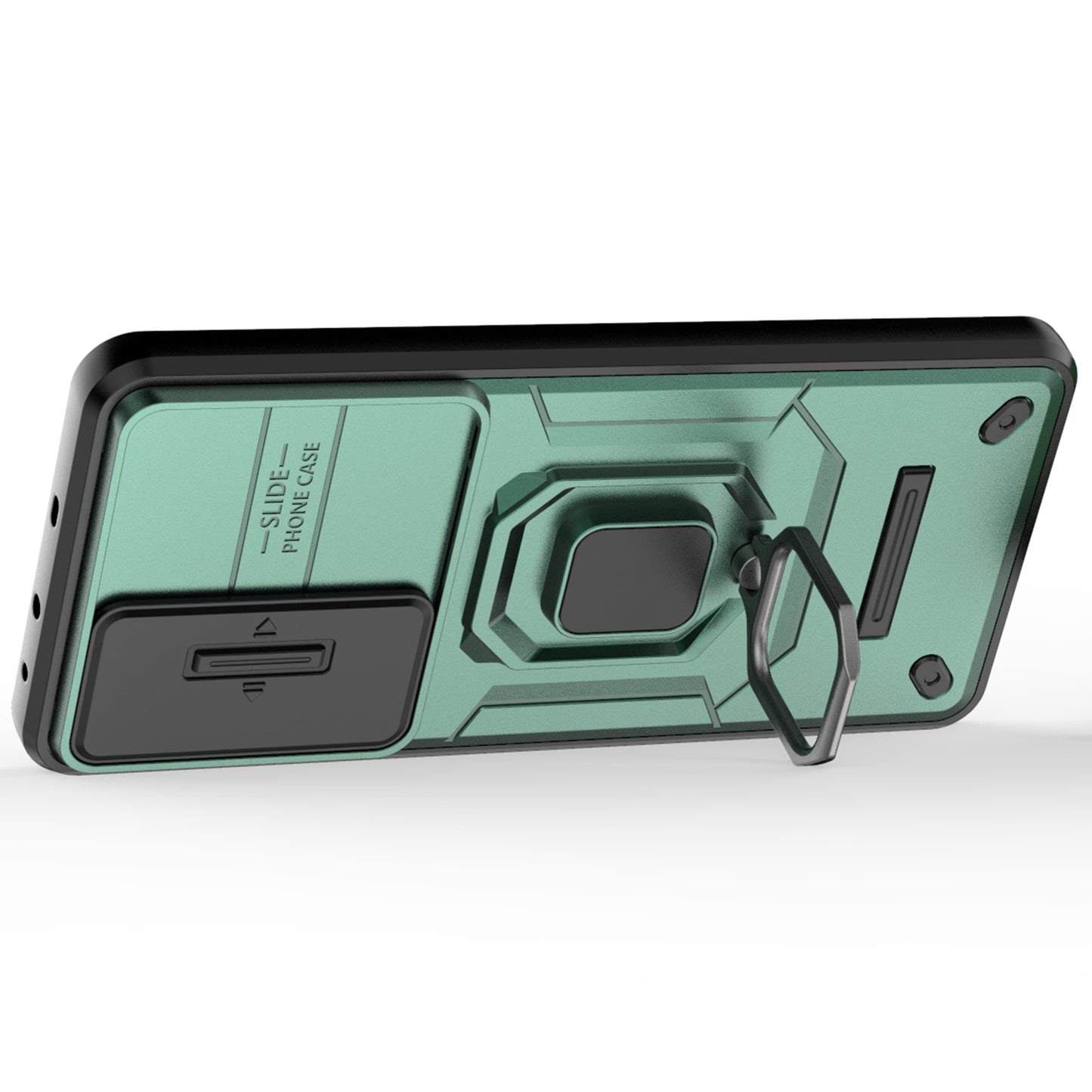 For OnePlus Nord CE4 5G Camera Protection Kickstand Case Rugged PC+TPU Phone Cover - Green