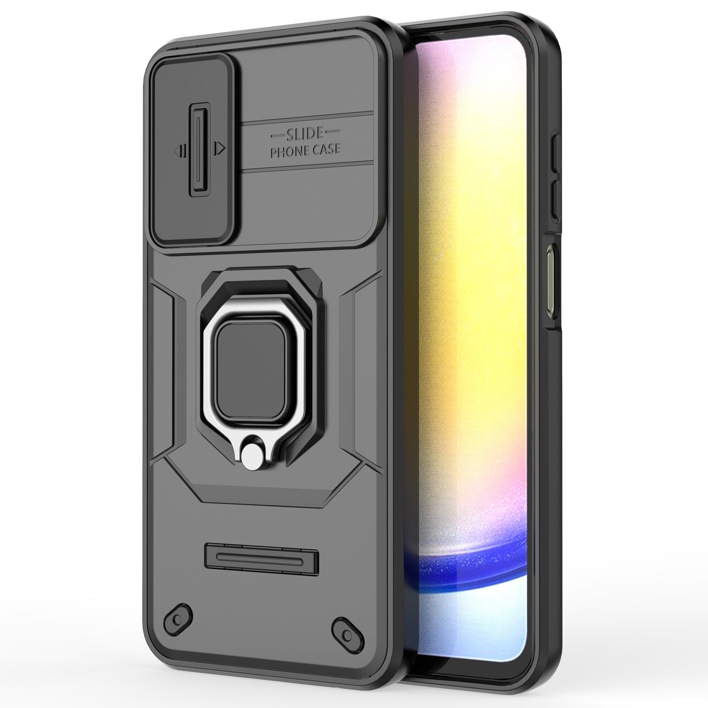 For Samsung Galaxy A25 5G (Global) (161.0 x 76.5 x 8.3mm) Camera Protection Fall-proof Case PC+TPU Phone Cover - Black