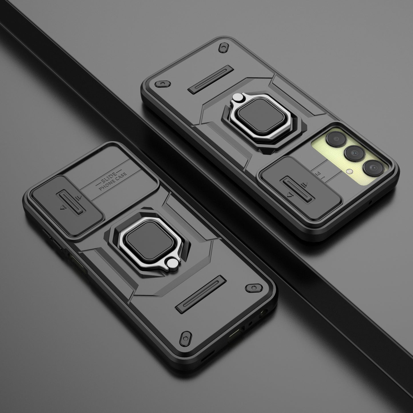 For Samsung Galaxy A25 5G (Global) (161.0 x 76.5 x 8.3mm) Camera Protection Fall-proof Case PC+TPU Phone Cover - Black