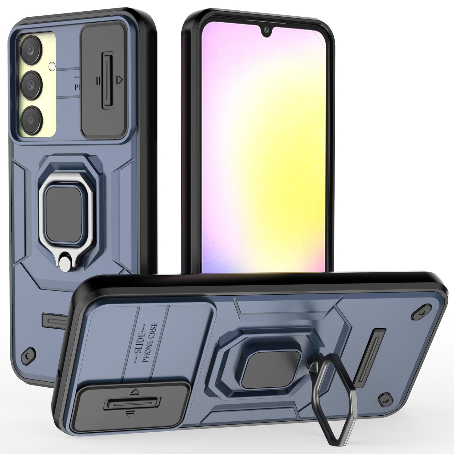 For Samsung Galaxy A25 5G (Global) (161.0 x 76.5 x 8.3mm) Camera Protection Fall-proof Case PC+TPU Phone Cover - Blue