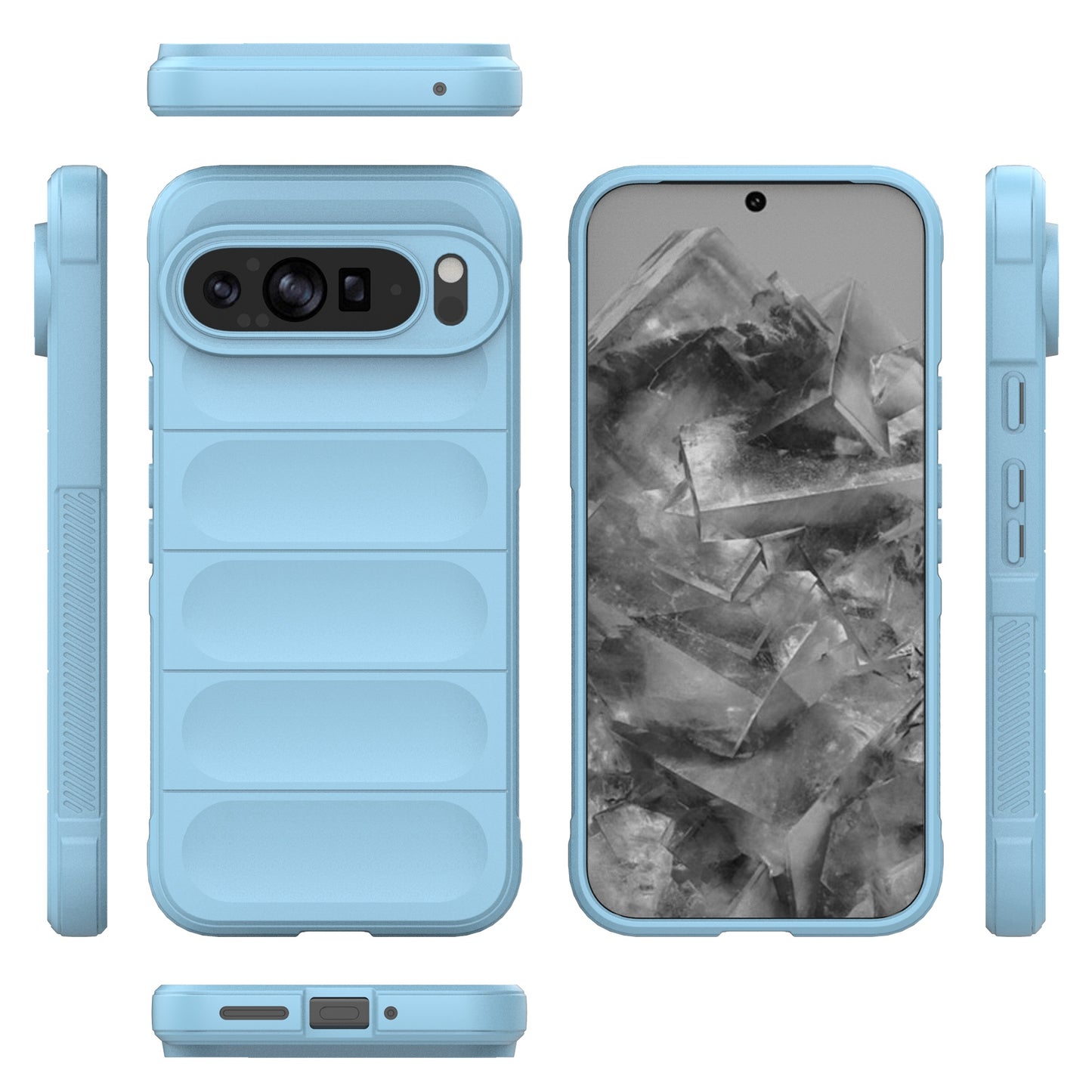 Mobile Phone Protector for Google Pixel 9 Pro , Shock Absorption TPU Back Case - Baby Blue