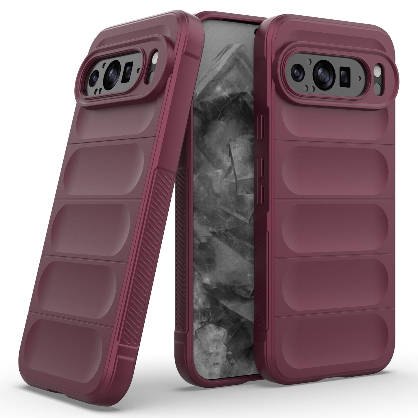 Mobile Phone Protector for Google Pixel 9 Pro , Shock Absorption TPU Back Case - Wine Red