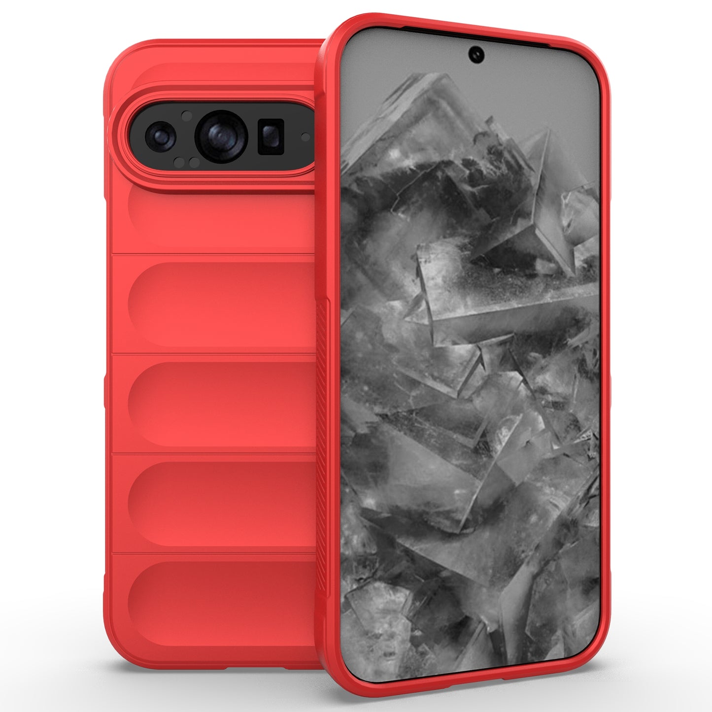 Mobile Phone Protector for Google Pixel 9 Pro , Shock Absorption TPU Back Case - Red