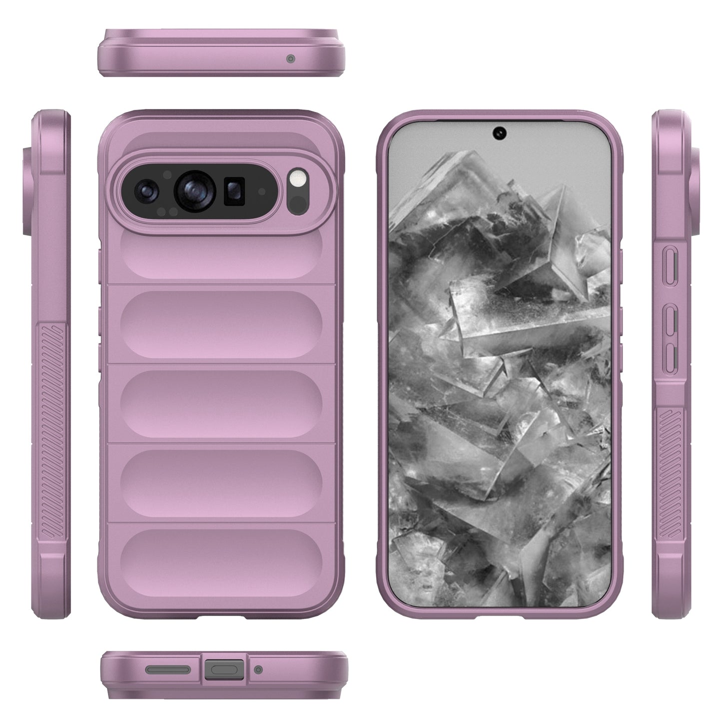 Mobile Phone Protector for Google Pixel 9 Pro , Shock Absorption TPU Back Case - Light Purple