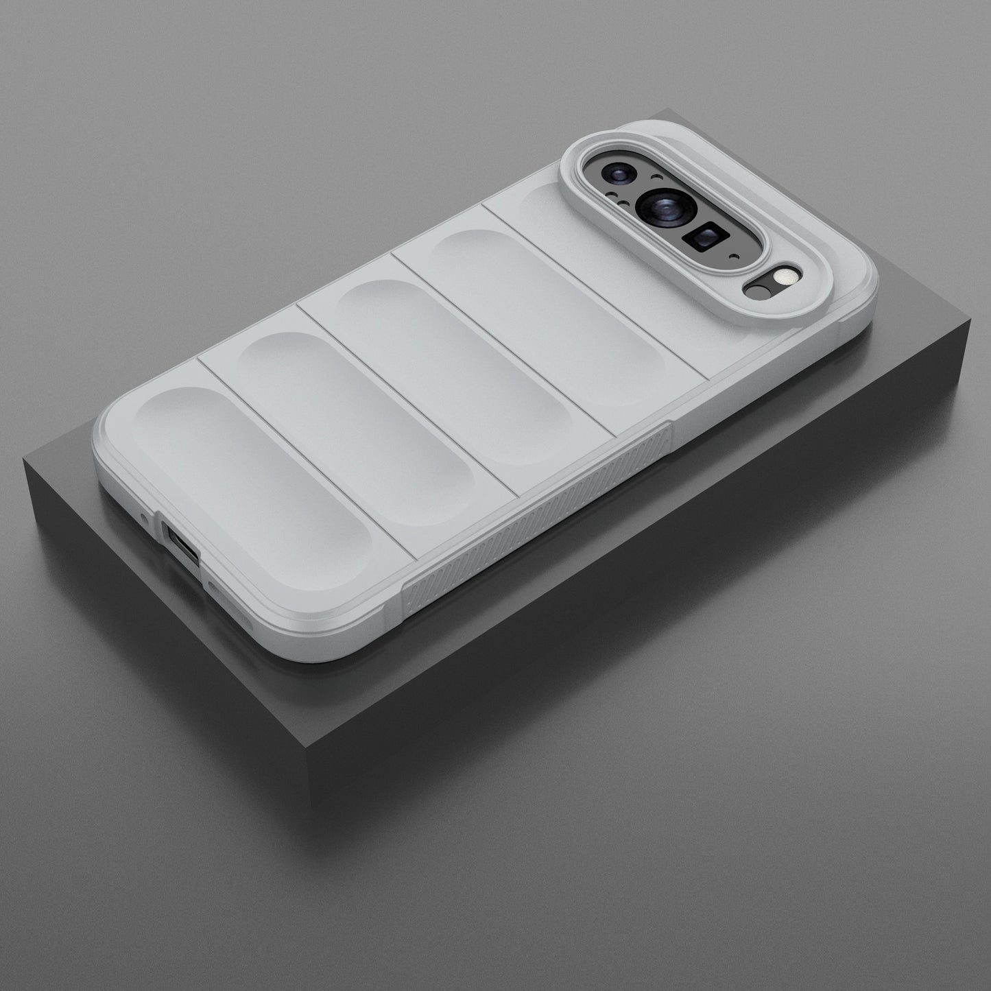 Mobile Phone Protector for Google Pixel 9 Pro , Shock Absorption TPU Back Case - Light Grey