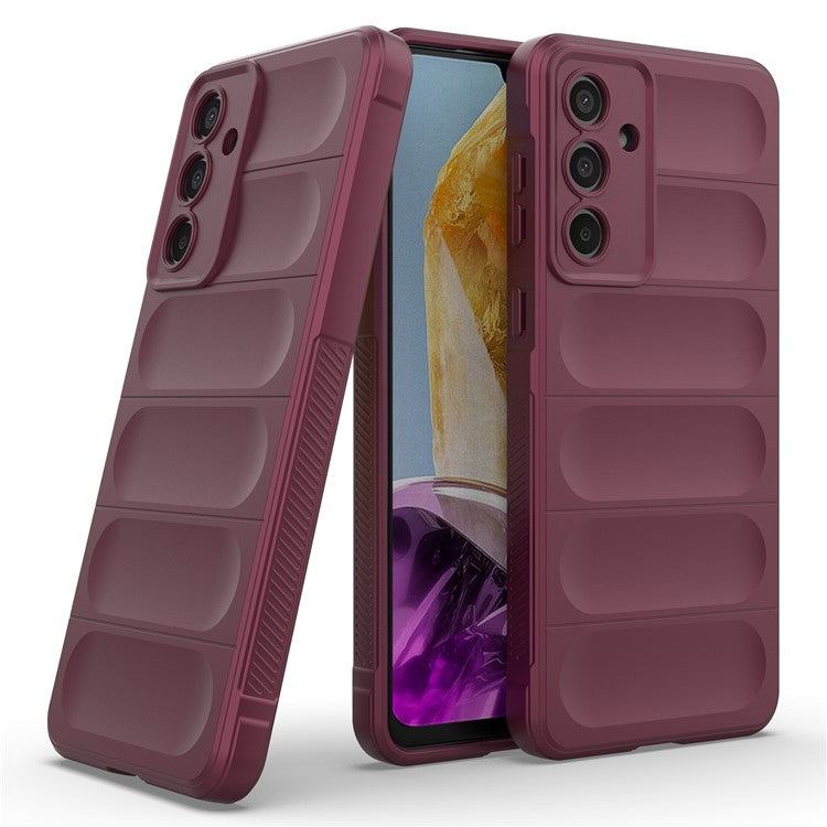 Mobile Phone Protector for Samsung Galaxy M55 5G / C55 5G / F55 5G , Bump Proof TPU Back Case - Wine Red