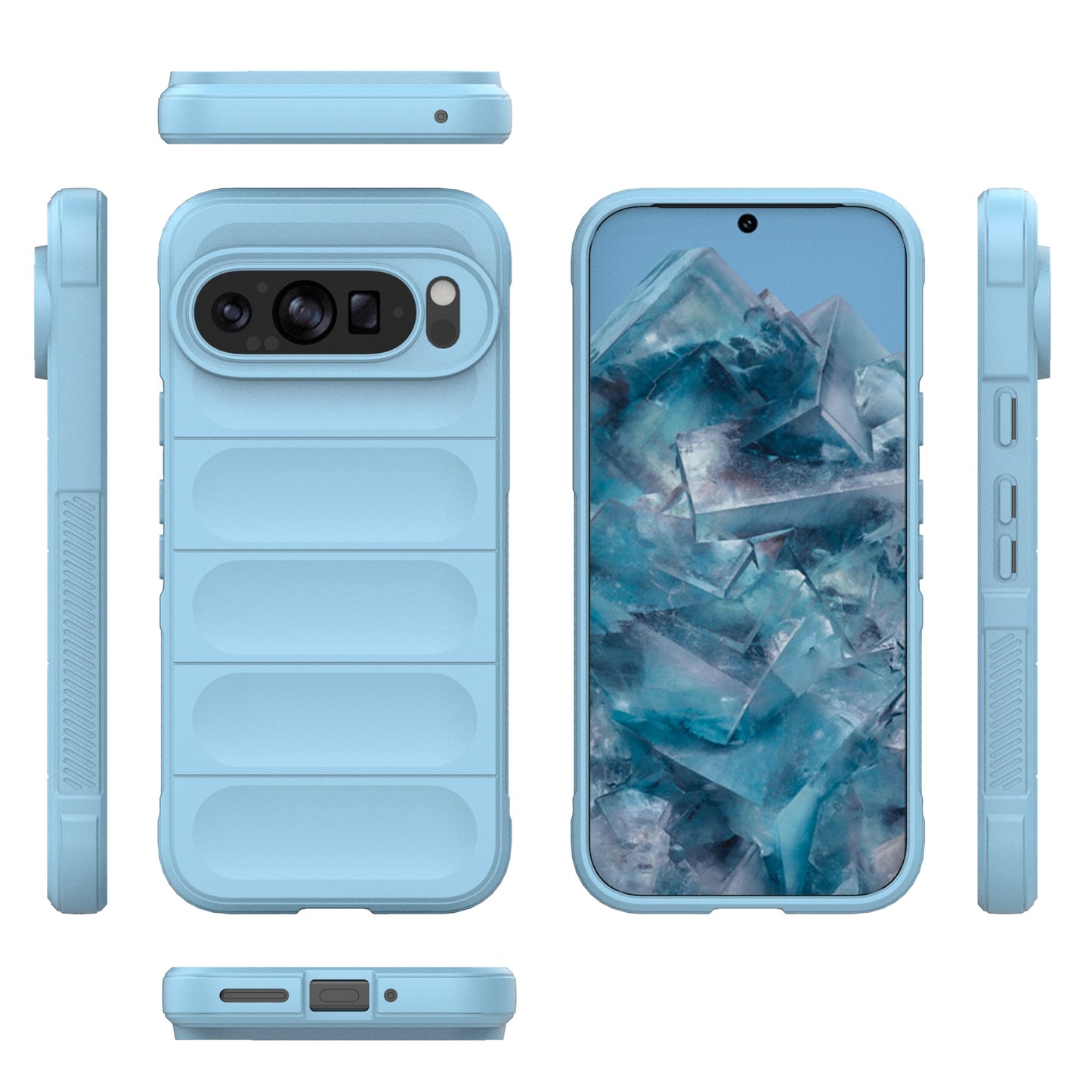Mobile Phone Protector for Google Pixel 9 , Impact Resistant TPU Back Case - Baby Blue