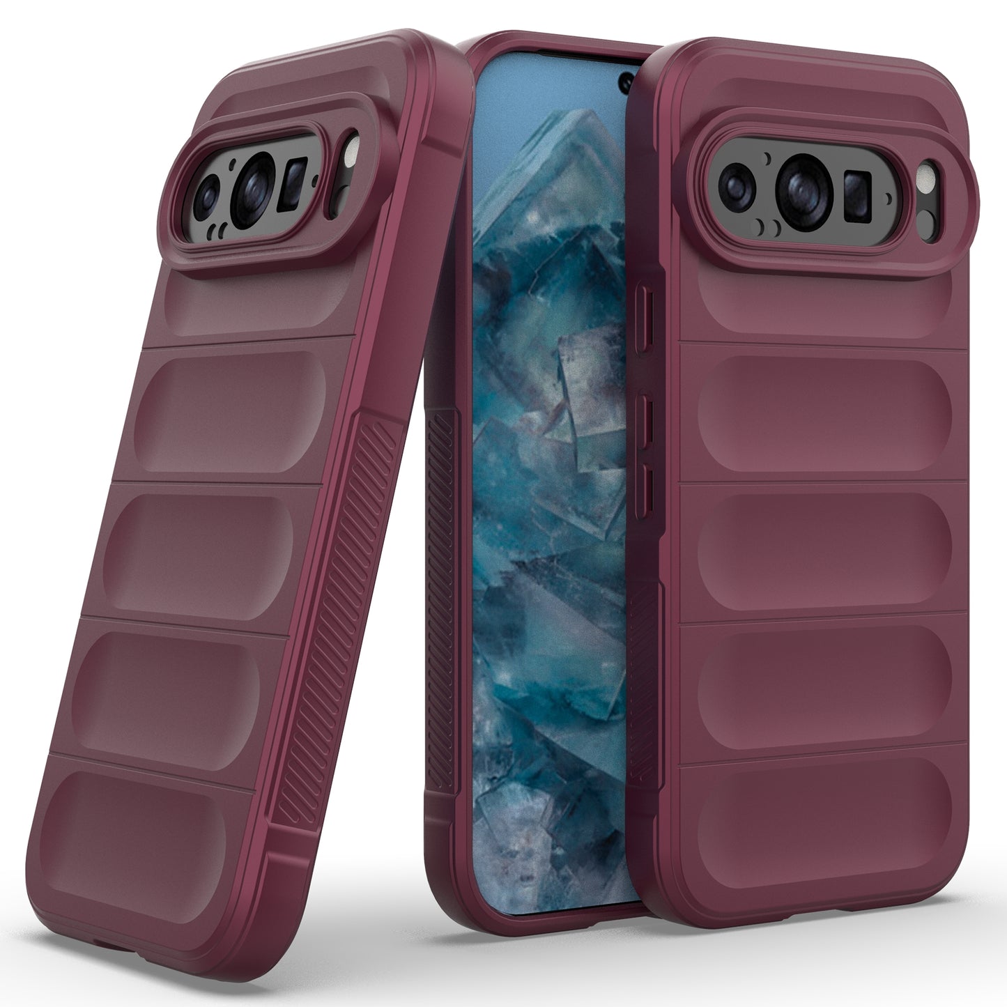 Mobile Phone Protector for Google Pixel 9 , Impact Resistant TPU Back Case - Wine Red