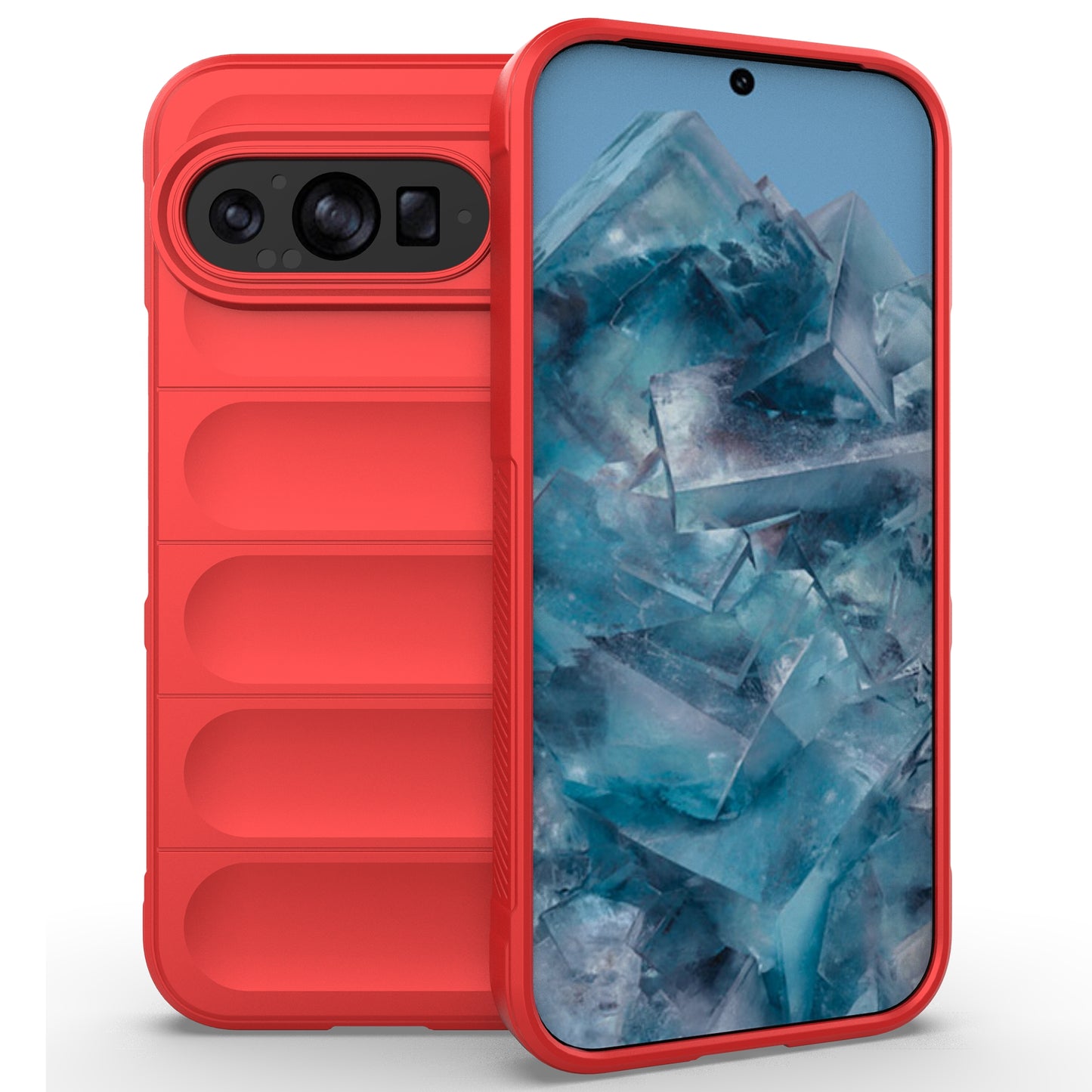 Mobile Phone Protector for Google Pixel 9 , Impact Resistant TPU Back Case - Red