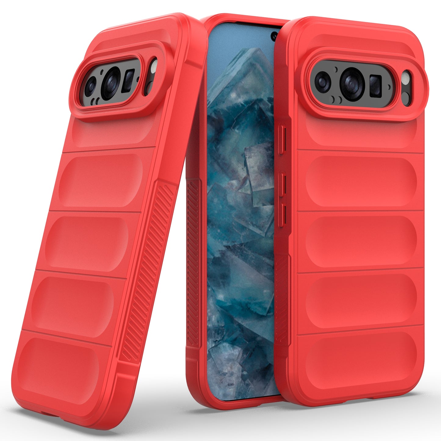 Mobile Phone Protector for Google Pixel 9 , Impact Resistant TPU Back Case - Red