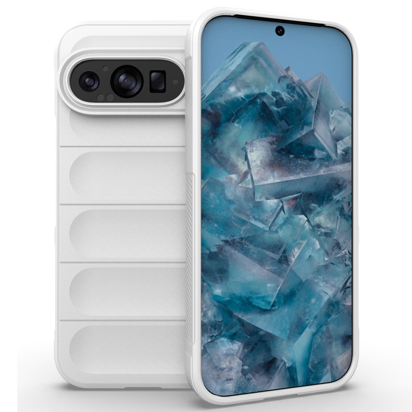 Mobile Phone Protector for Google Pixel 9 , Impact Resistant TPU Back Case - White