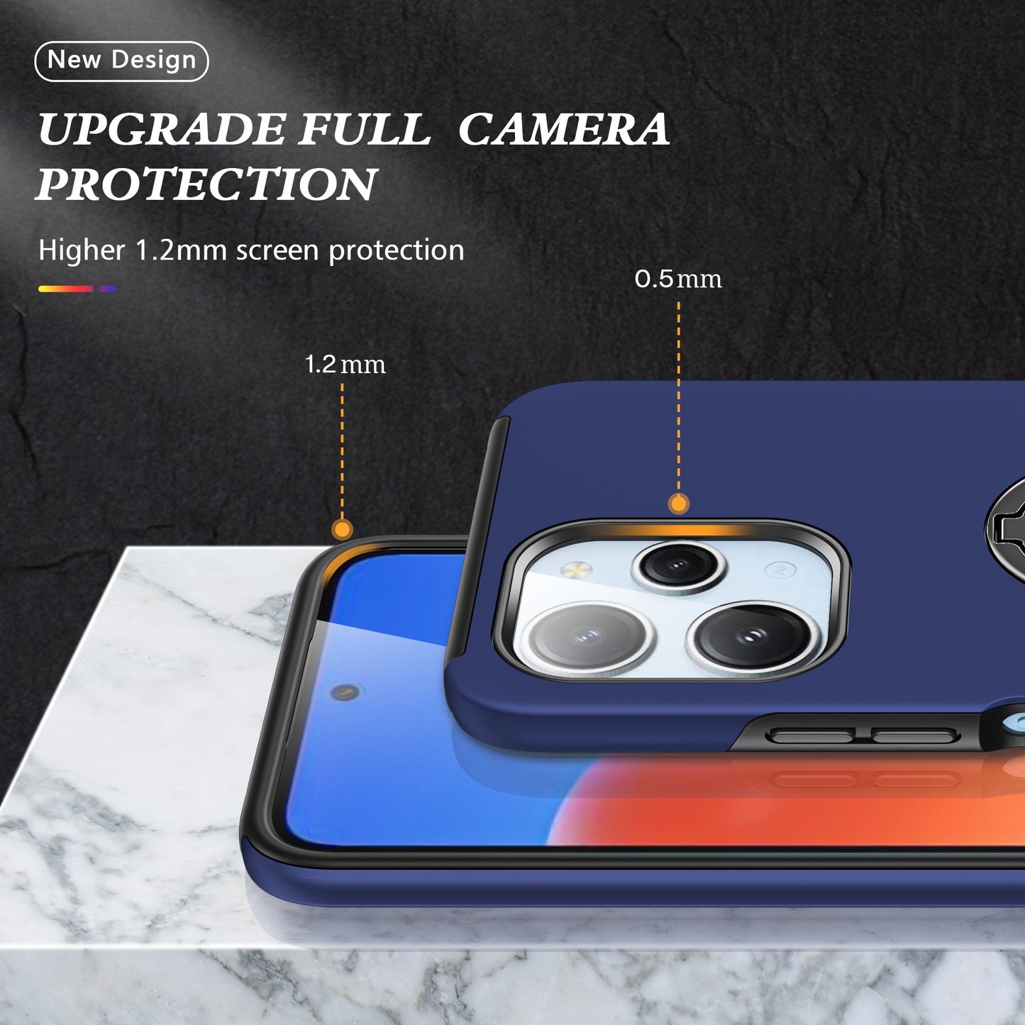For Xiaomi Redmi 12 4G Case PC+TPU Kickstand Cover Cell Phone Accessory Wholesale - Blue