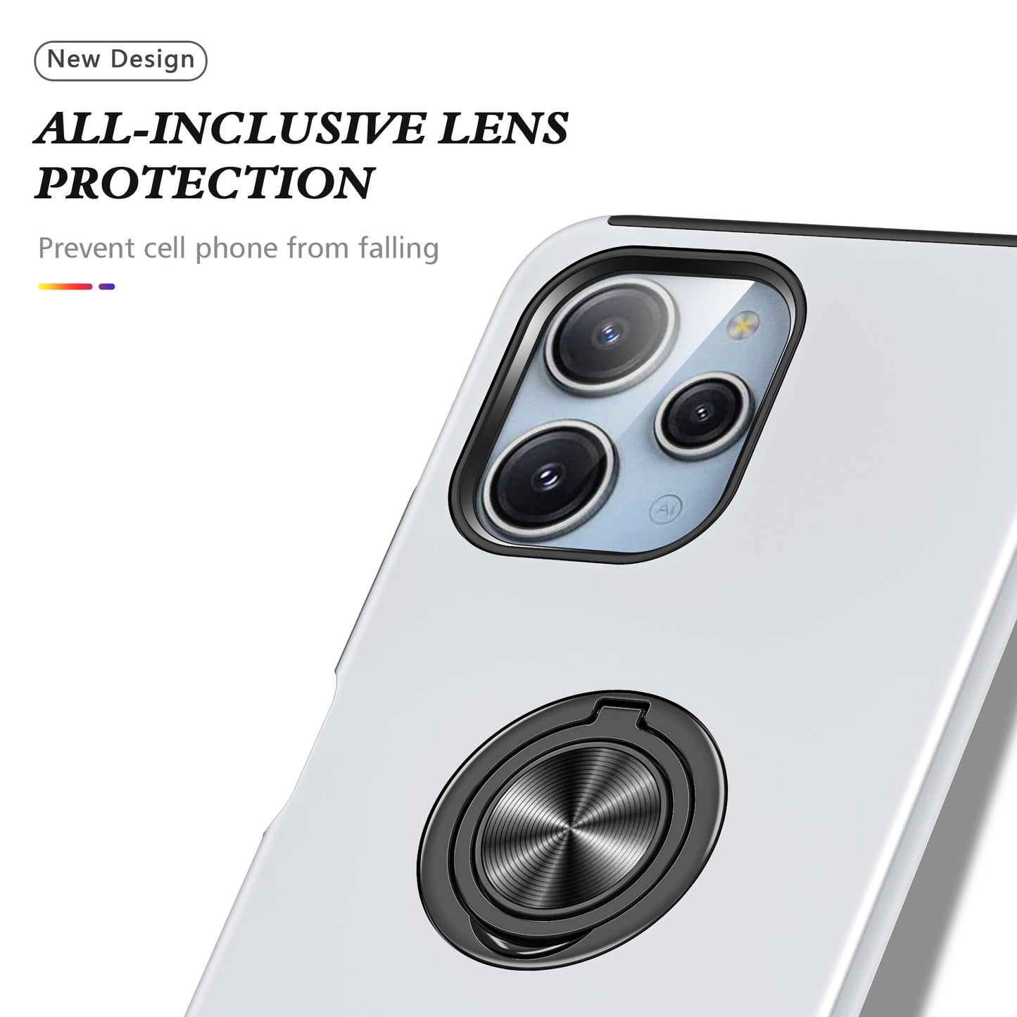 For Xiaomi Redmi 12 4G Case PC+TPU Kickstand Cover Cell Phone Accessory Wholesale - Silver