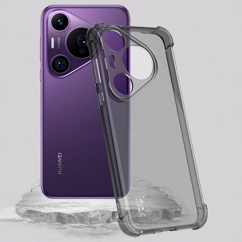 IMAK For Huawei Pura 70 Pro / 70 Pro+ Cover Drop Protection TPU Clear Back Phone Case - Transparent Black