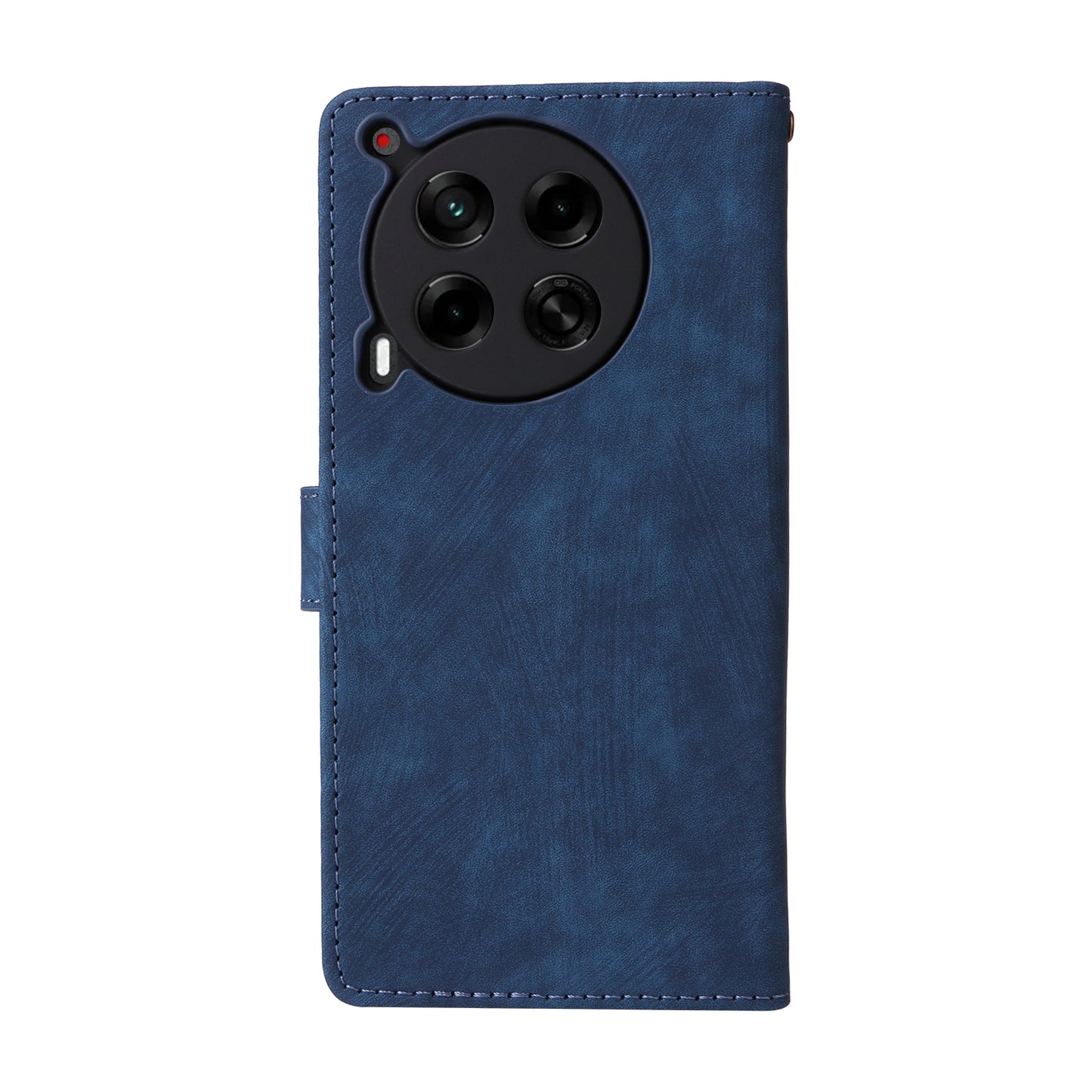For Transsion Tecno Camon 30 5G CL7 Magnetic Case RFID Blocking Wallet Cover with Wrist Strap - Blue