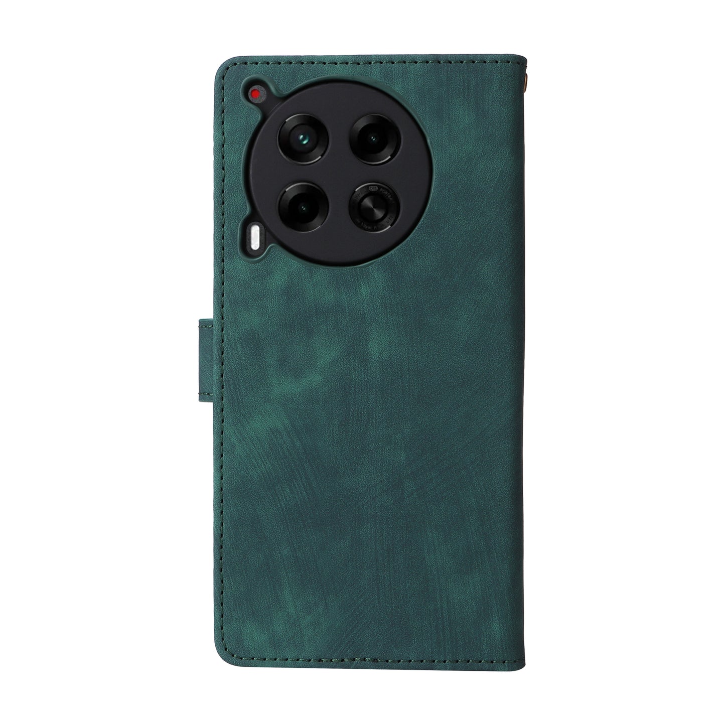 For Transsion Tecno Camon 30 5G CL7 Magnetic Case RFID Blocking Wallet Cover with Wrist Strap - Green