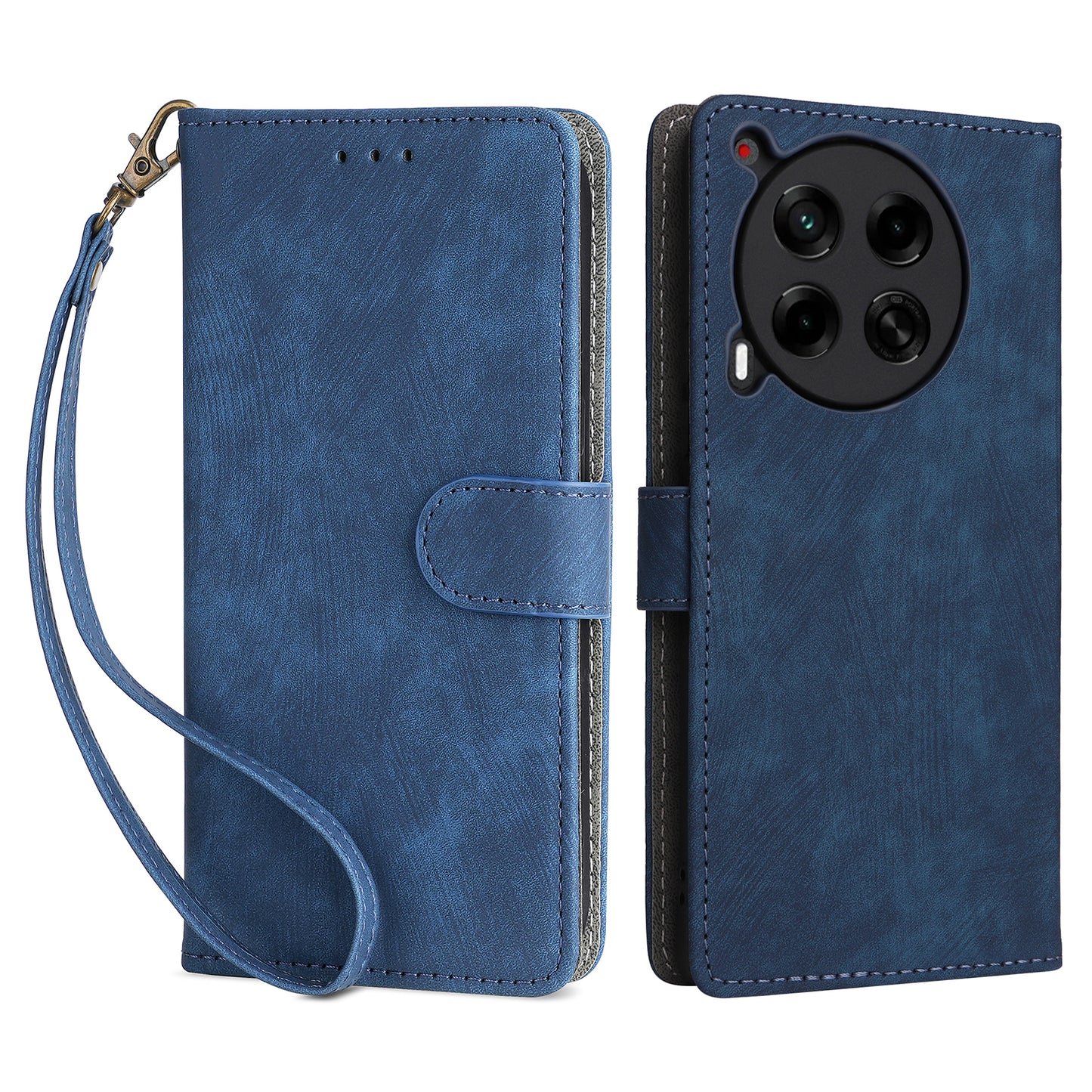 For Transsion Tecno Camon 30 4G CL6 Phone Case Magnetic Clasp RFID Blocking Wallet Cover - Blue
