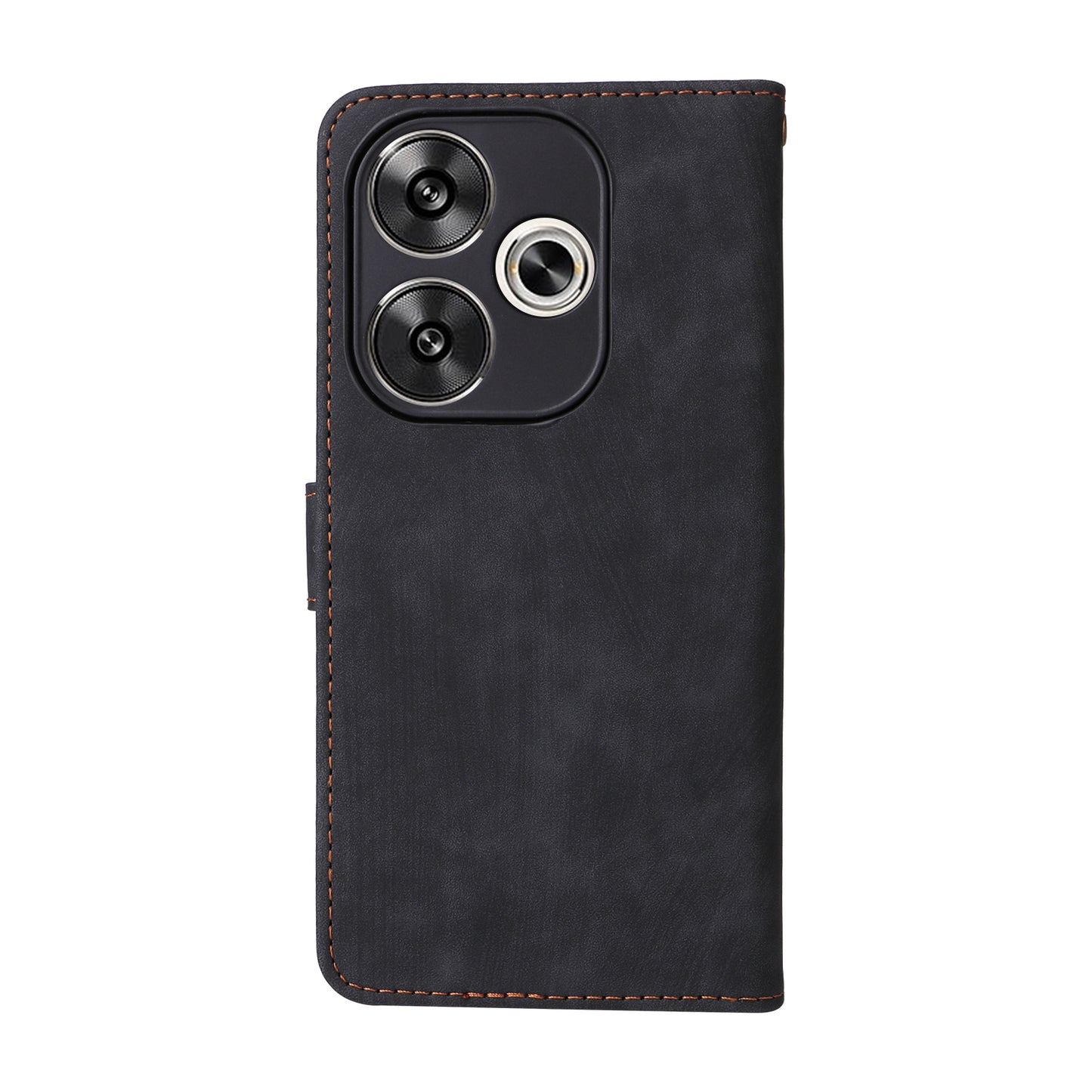 For Xiaomi Redmi Turbo 3 5G Case RFID Blocking Card Holder Protective Cover with Wrist Strap - Black