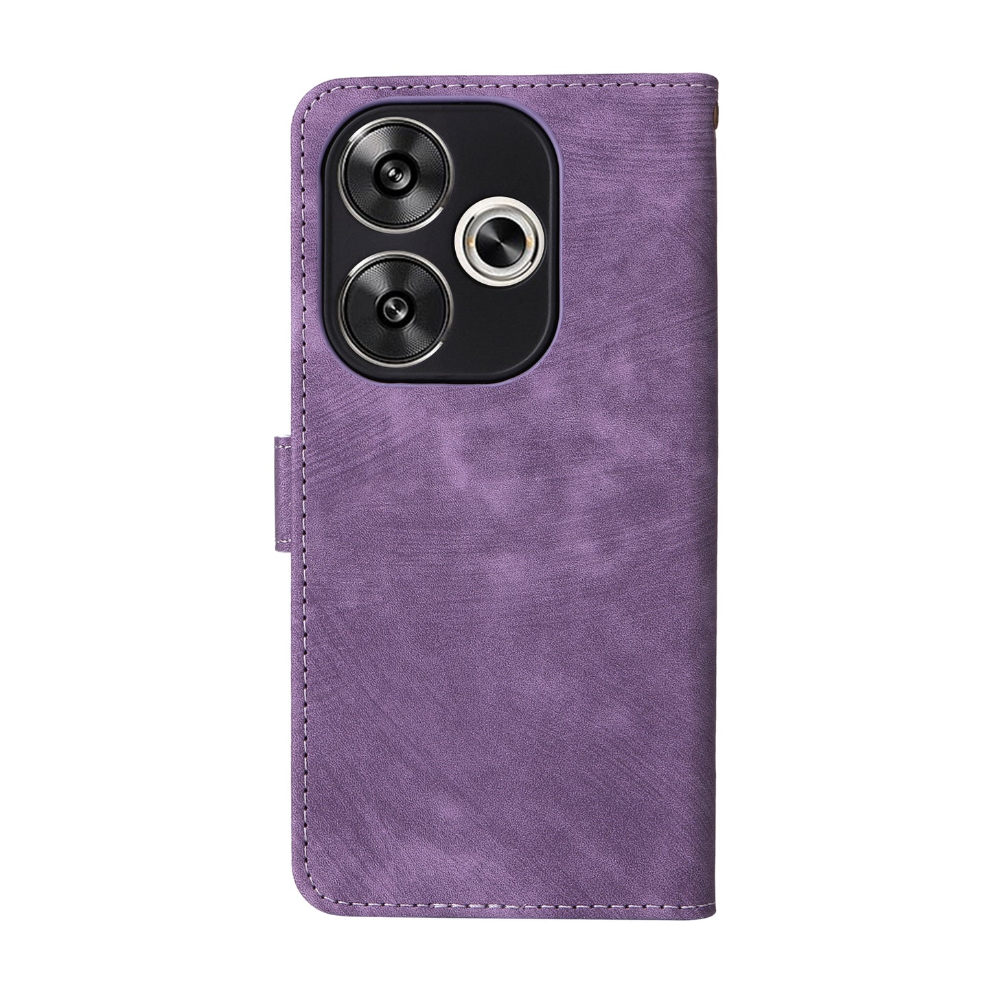 For Xiaomi Redmi Turbo 3 5G Case RFID Blocking Card Holder Protective Cover with Wrist Strap - Purple