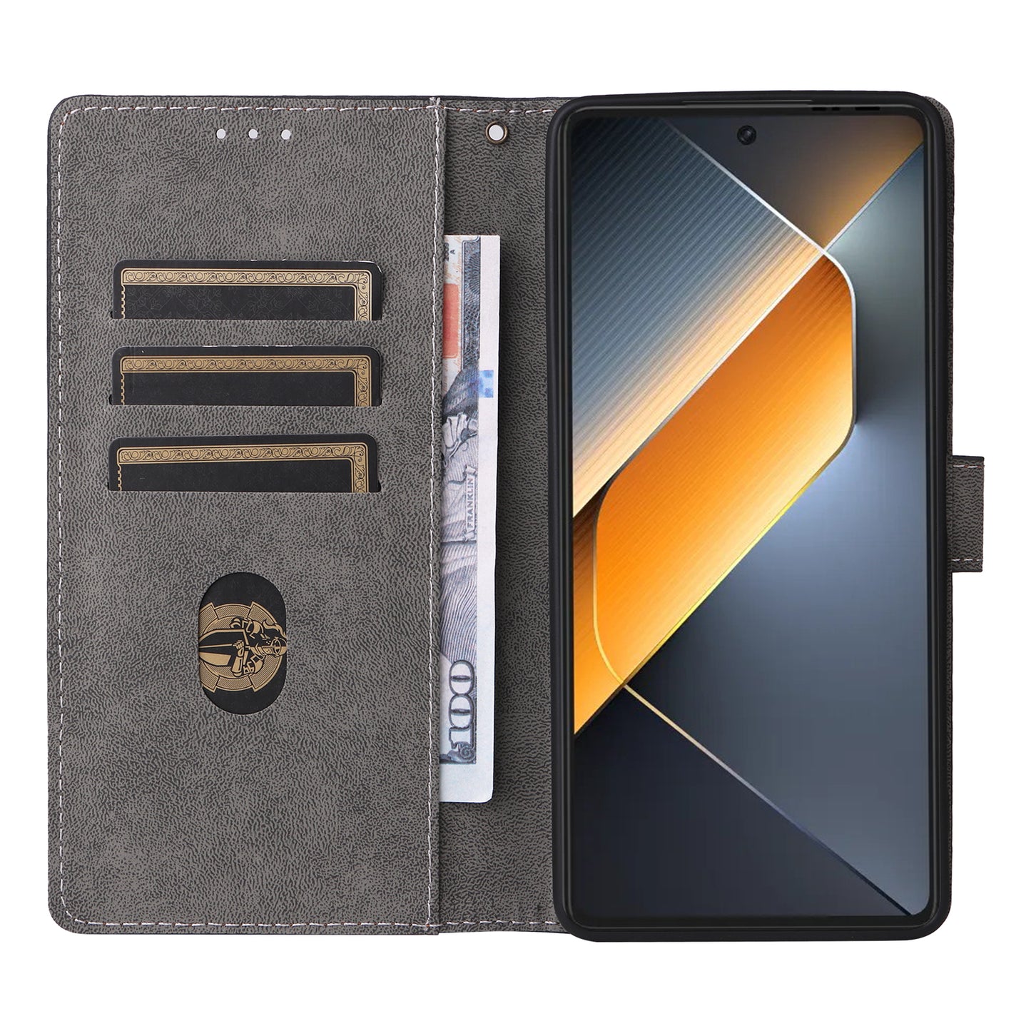 For Transsion Tecno Pova 6 4G Case with Wrist Strap RFID Blocking Stand Phone Cover - Brown