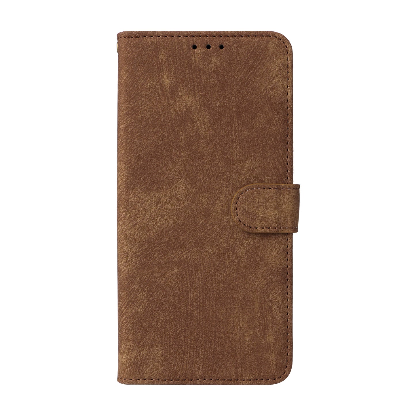 For Transsion Tecno Pova 6 4G Case with Wrist Strap RFID Blocking Stand Phone Cover - Brown