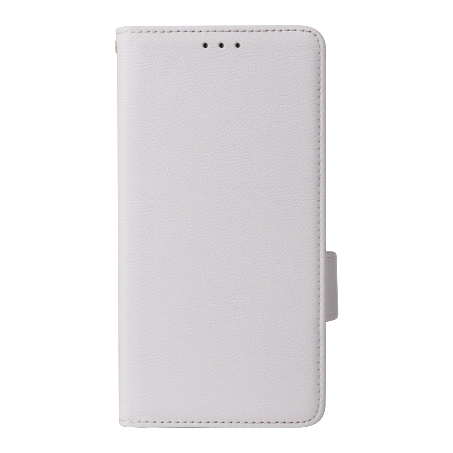 For Realme C65 4G Case Litchi Texture Leather Smart Phone Cover with Handy Strap - White