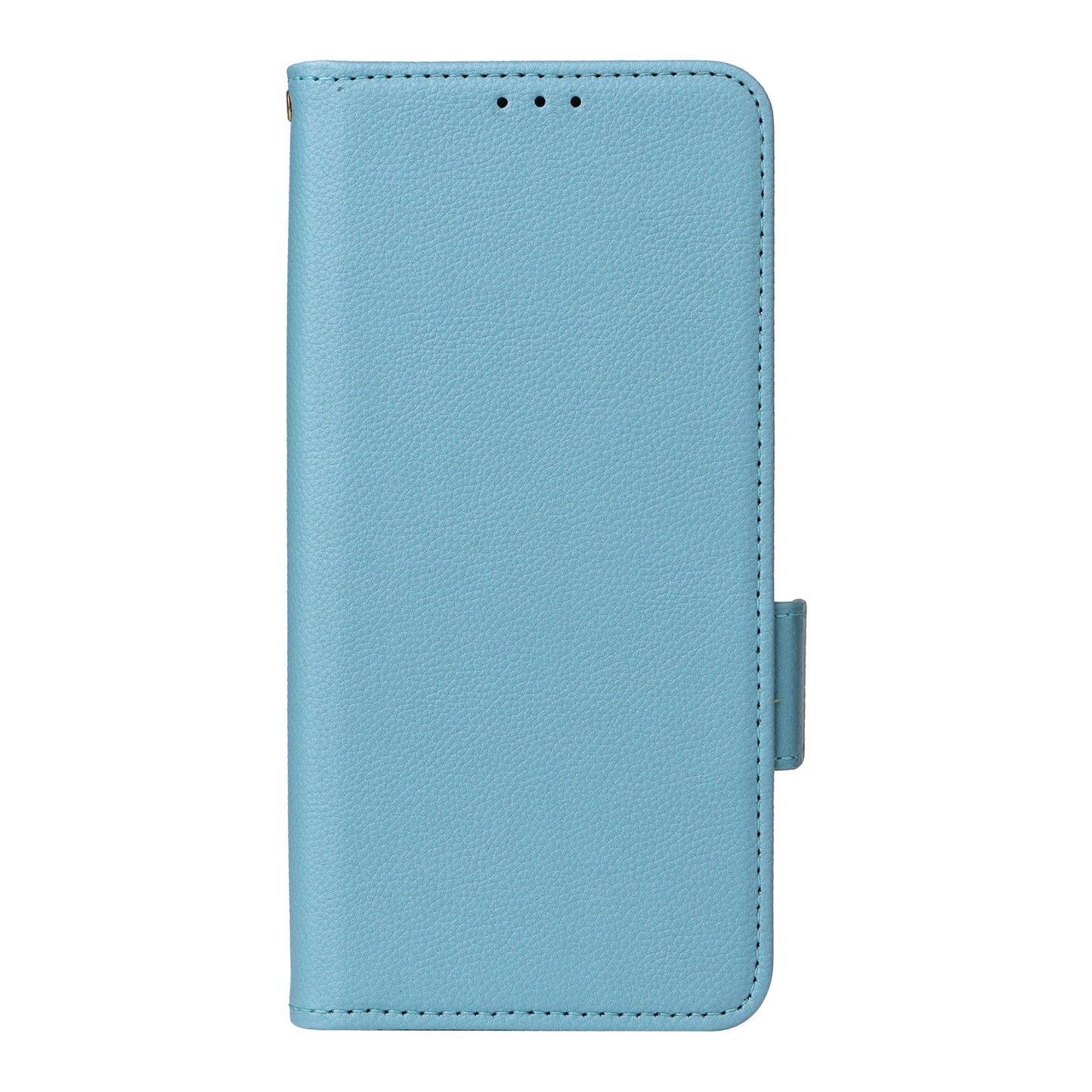 For Realme C65 4G Case Litchi Texture Leather Smart Phone Cover with Handy Strap - Baby Blue