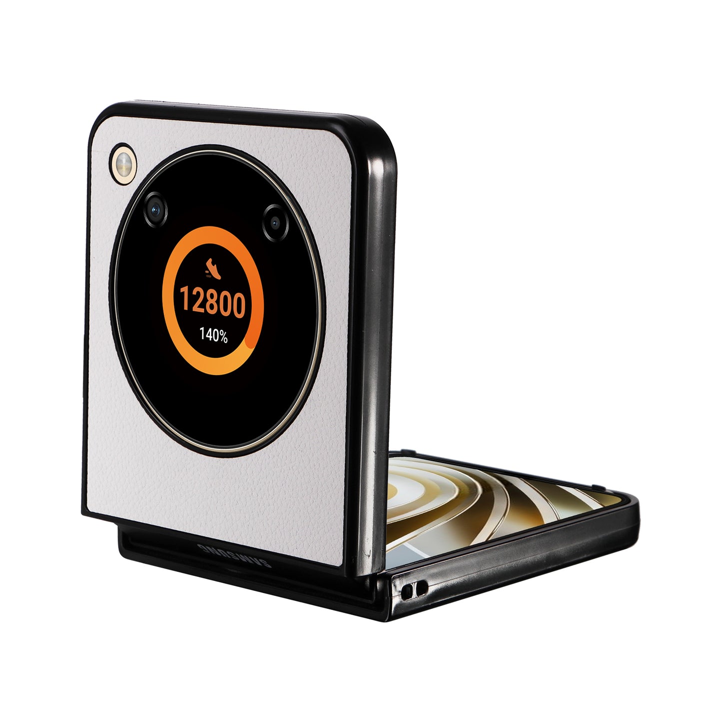 For ZTE Libero Flip A304ZT / nubia Flip 5G Case Litchi Texture PU Leather Coated PC Phone Shell - White