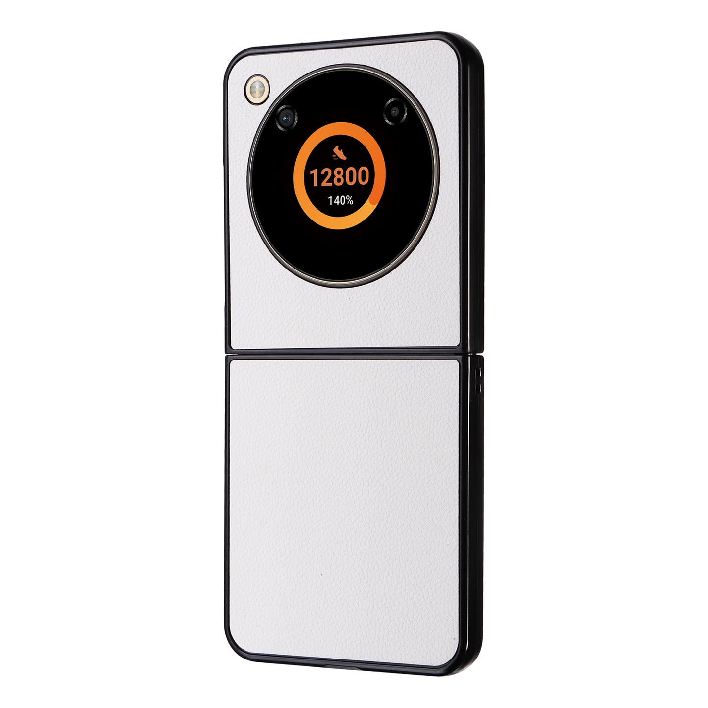 For ZTE Libero Flip A304ZT / nubia Flip 5G Case Litchi Texture PU Leather Coated PC Phone Shell - White