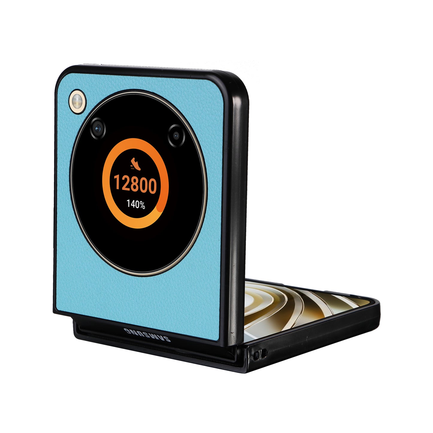 For ZTE Libero Flip A304ZT / nubia Flip 5G Case Litchi Texture PU Leather Coated PC Phone Shell - Baby Blue