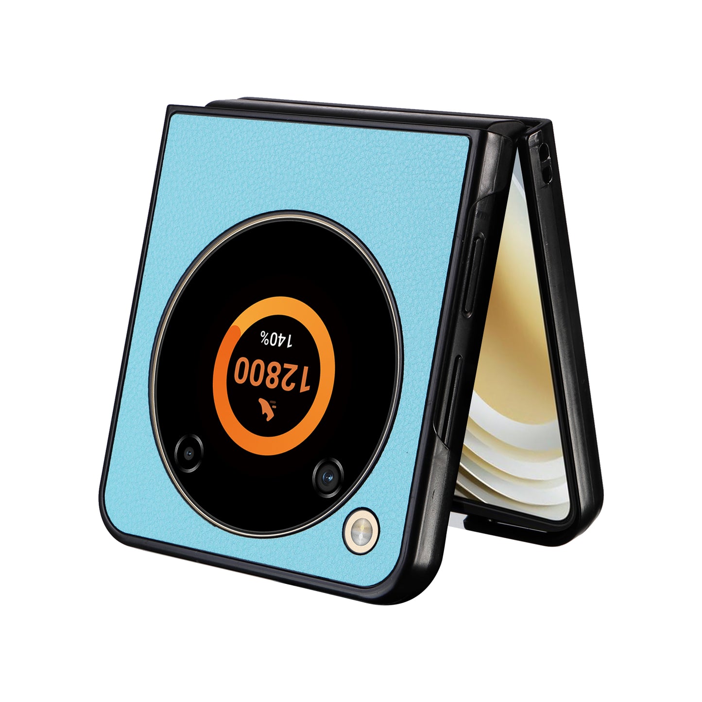 For ZTE Libero Flip A304ZT / nubia Flip 5G Case Litchi Texture PU Leather Coated PC Phone Shell - Baby Blue