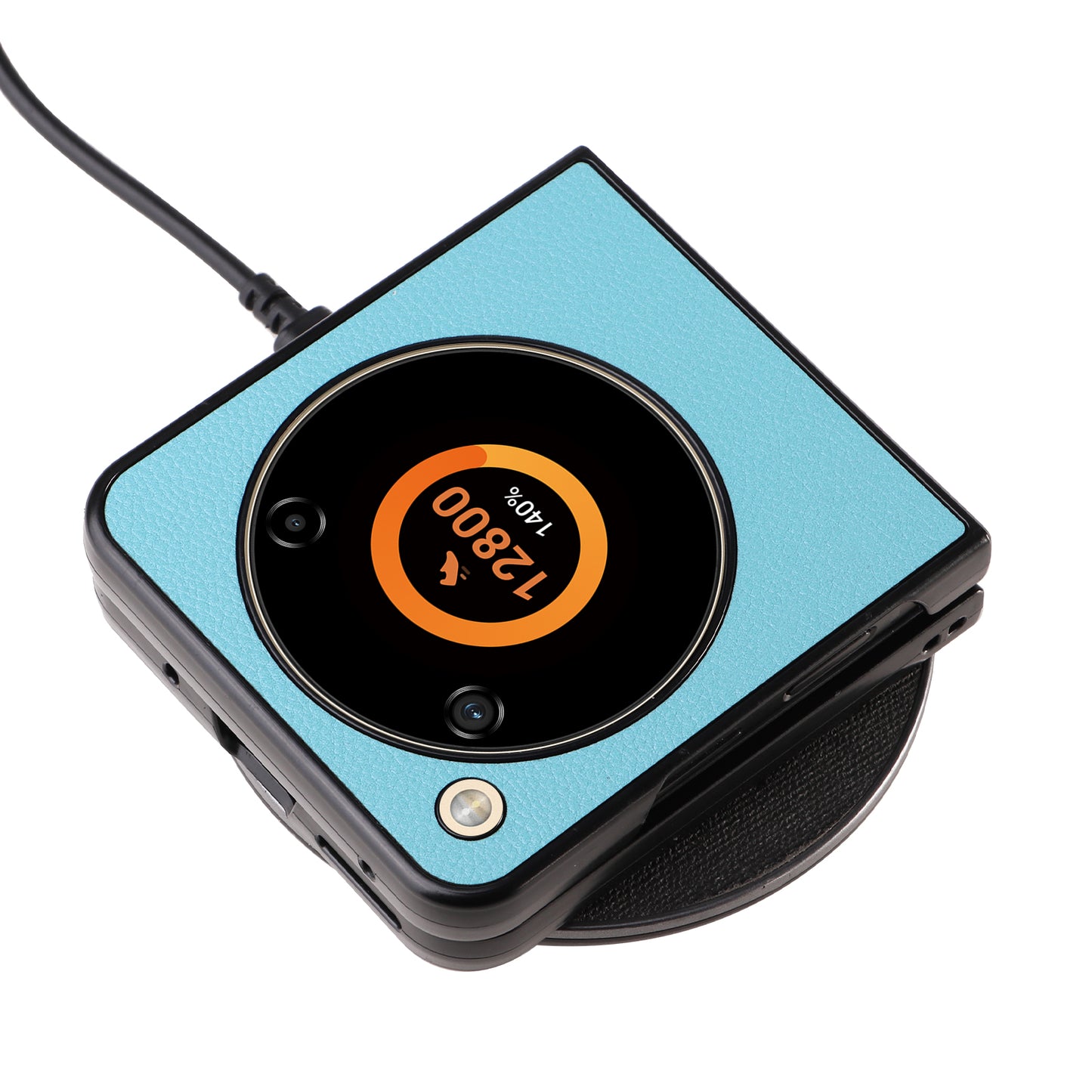 For ZTE Libero Flip A304ZT / nubia Flip 5G Case Litchi Texture PU Leather Coated PC Phone Shell - Baby Blue