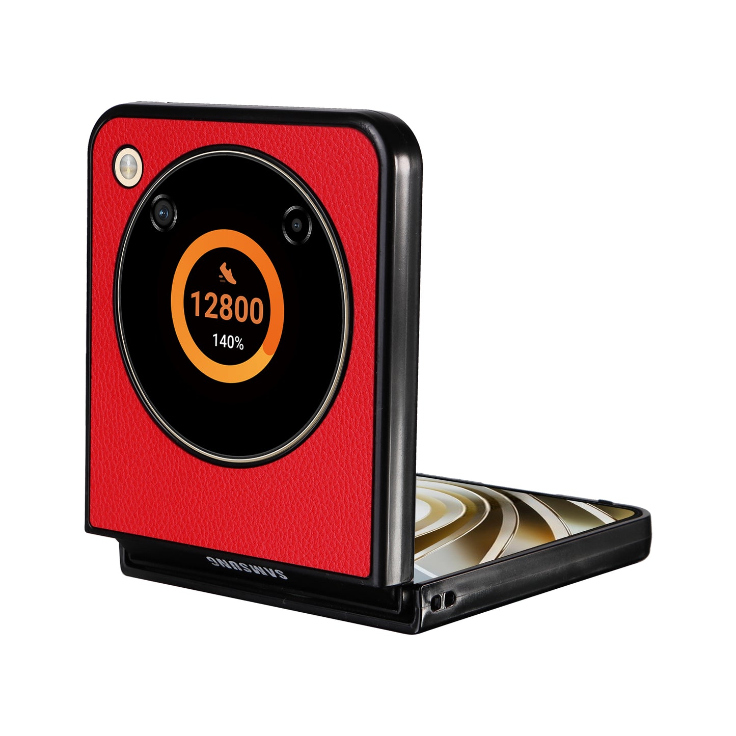 For ZTE Libero Flip A304ZT / nubia Flip 5G Case Litchi Texture PU Leather Coated PC Phone Shell - Red