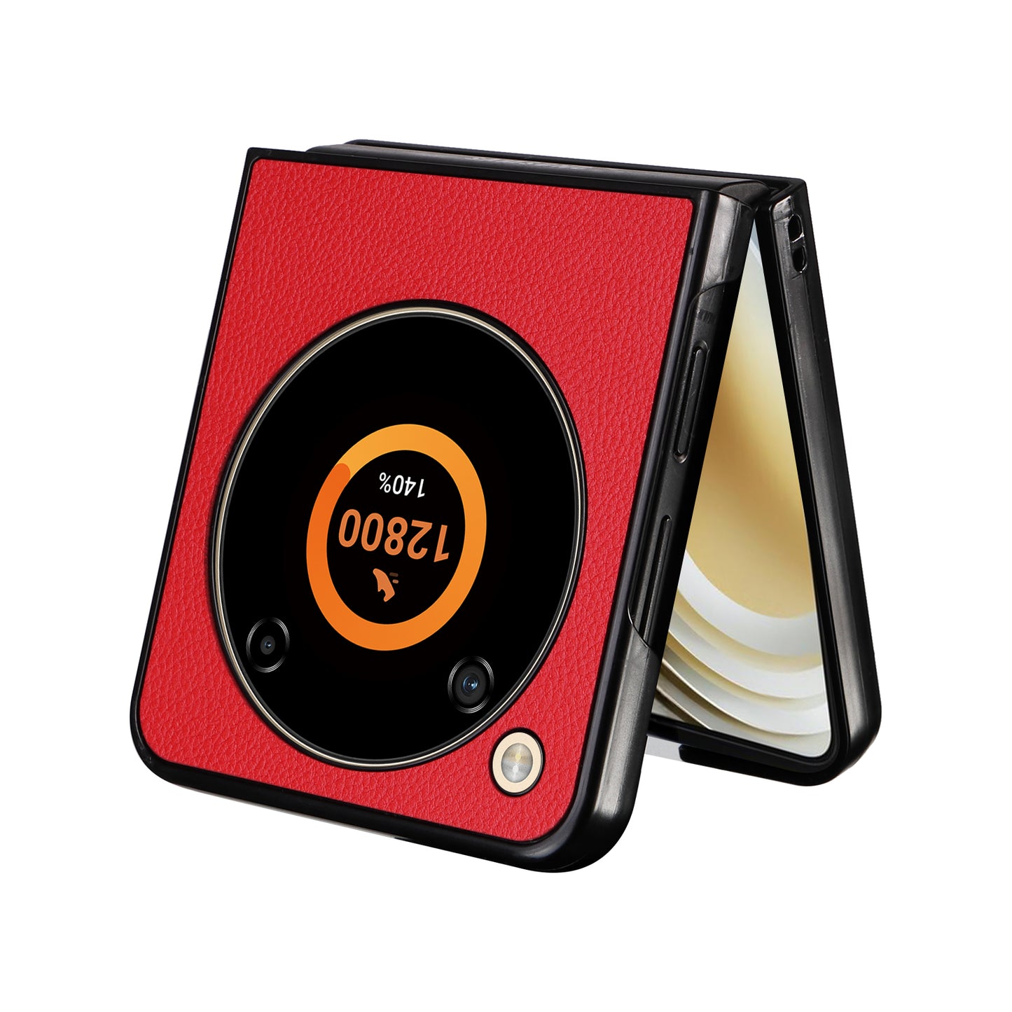 For ZTE Libero Flip A304ZT / nubia Flip 5G Case Litchi Texture PU Leather Coated PC Phone Shell - Red