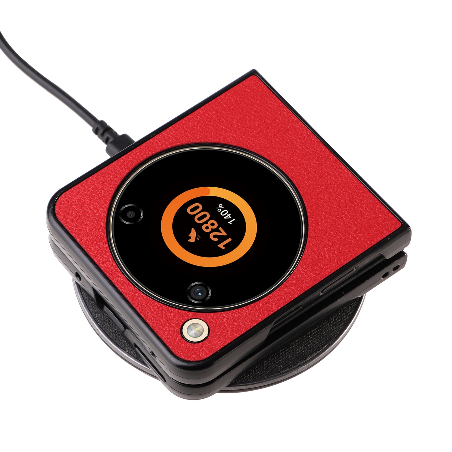 For ZTE Libero Flip A304ZT / nubia Flip 5G Case Litchi Texture PU Leather Coated PC Phone Shell - Red