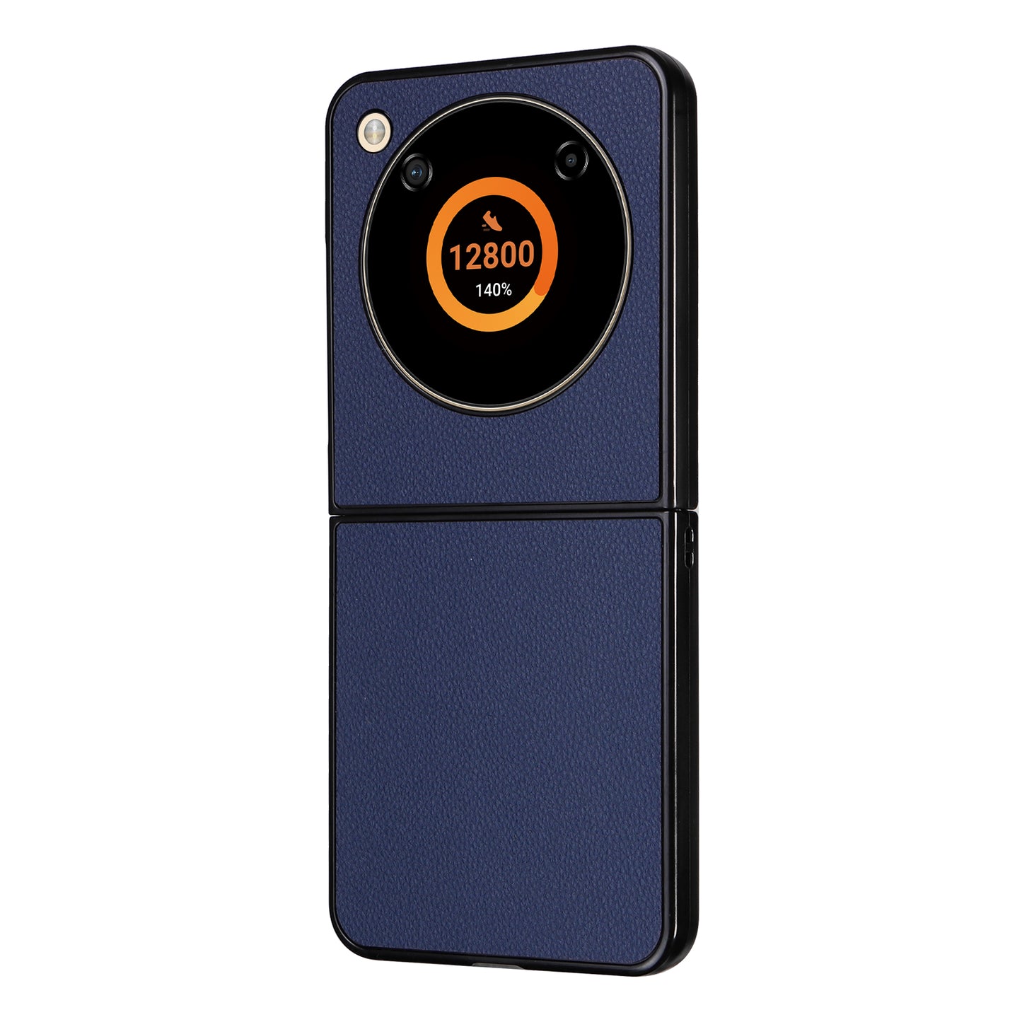 For ZTE Libero Flip A304ZT / nubia Flip 5G Case Litchi Texture PU Leather Coated PC Phone Shell - Dark Blue
