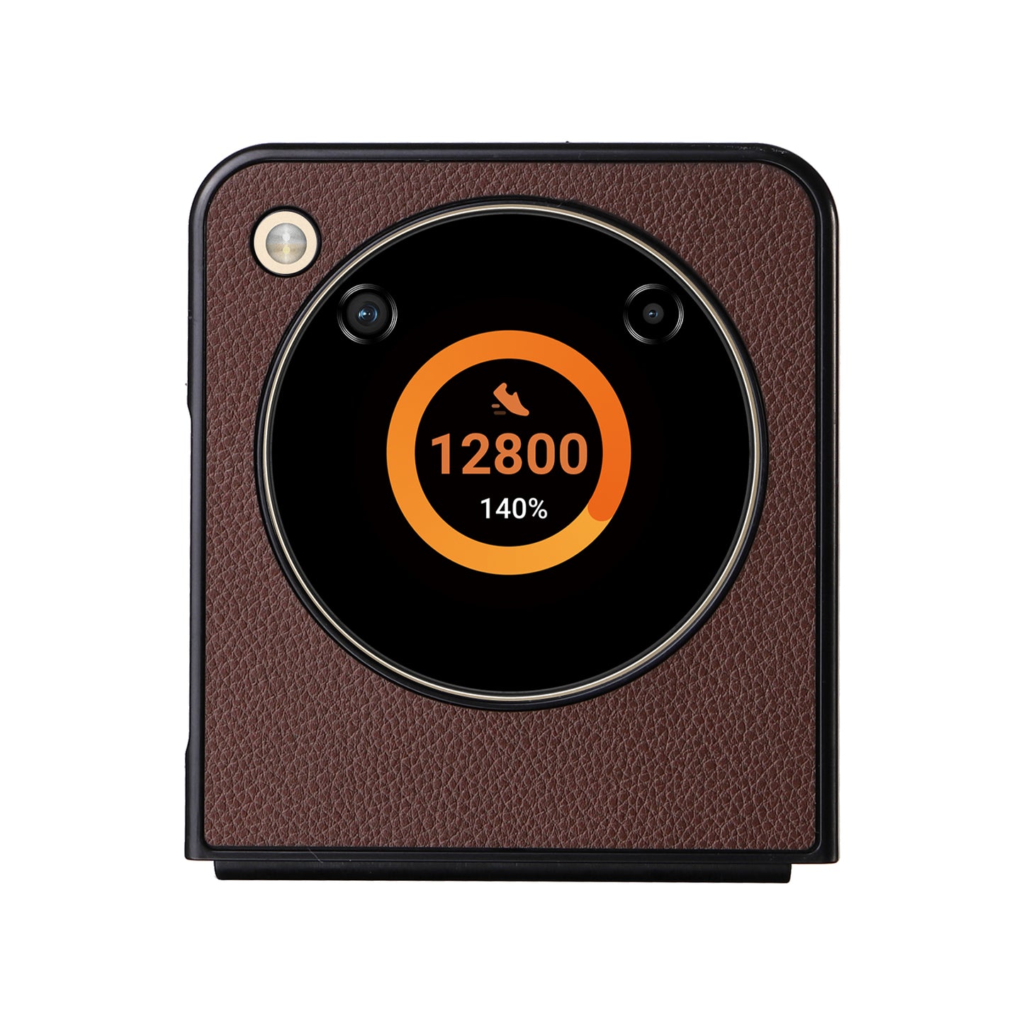 For ZTE Libero Flip A304ZT / nubia Flip 5G Case Litchi Texture PU Leather Coated PC Phone Shell - Brown