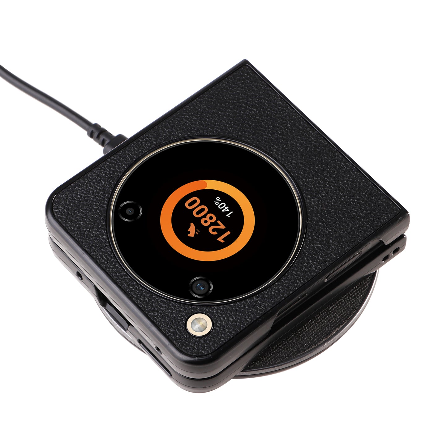 For ZTE Libero Flip A304ZT / nubia Flip 5G Case Litchi Texture PU Leather Coated PC Phone Shell - Black