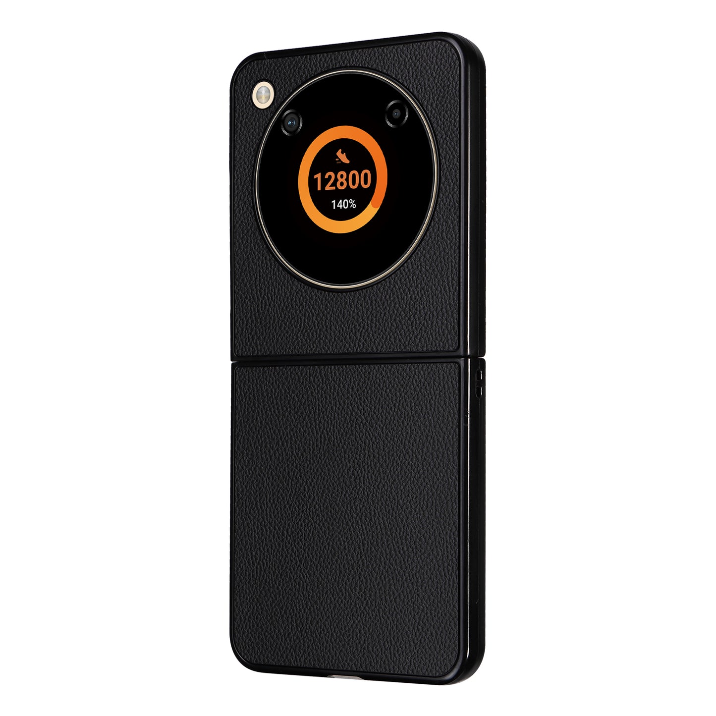 For ZTE Libero Flip A304ZT / nubia Flip 5G Case Litchi Texture PU Leather Coated PC Phone Shell - Black