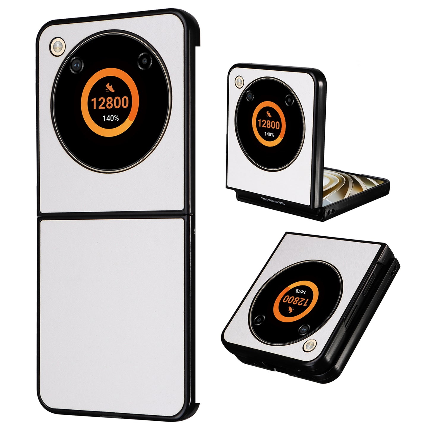 For ZTE Libero Flip A304ZT / nubia Flip 5G Shockproof Case Texture PU Leather+PC Phone Cover - White